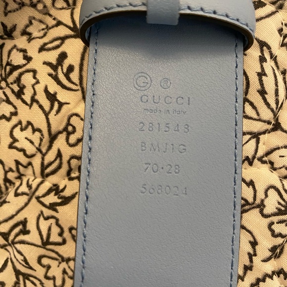 Authentic Gucci Microguccissima Embossed Light Blue Leather Belt 281548 70/28 - Picture 4 of 4